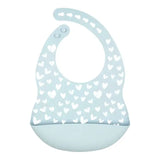 Silicone Waterproof Baby Bib - Light Blue Hearts