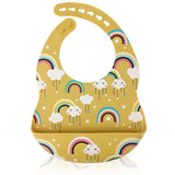 Silicone Waterproof Baby Bib - Mustard Rainbow