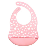 Silicone Waterproof Baby Bib - Pink Hearts