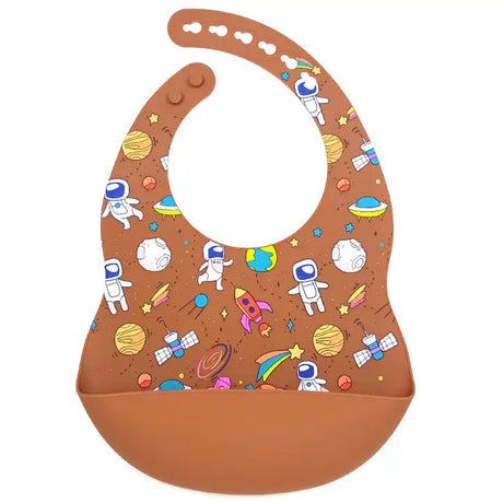 Silicone Waterproof Baby Bib - Pumpkin Space