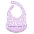 Silicone Waterproof Baby Bib - Violet Hearts