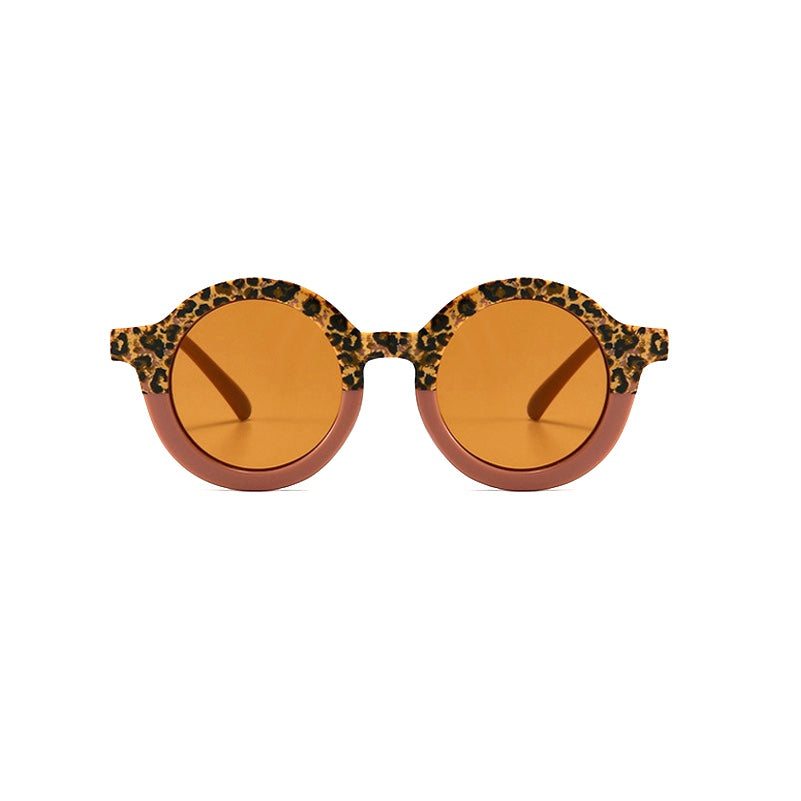 Teeny Grape Leopard Baby Toddler Round Sunglasses UV400 CE