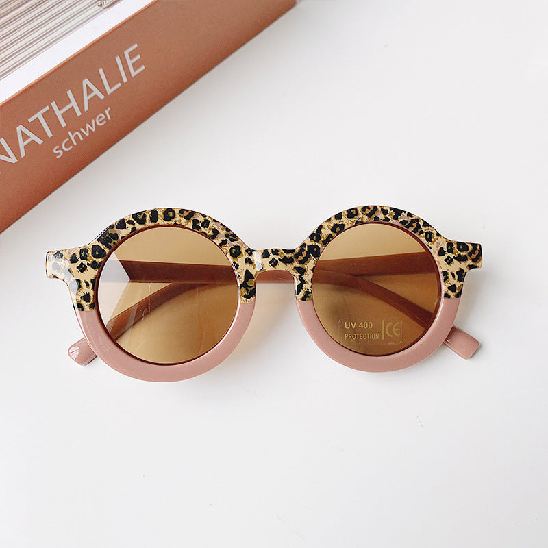 Teeny Grape Leopard Baby Toddler Round Sunglasses UV400 CE