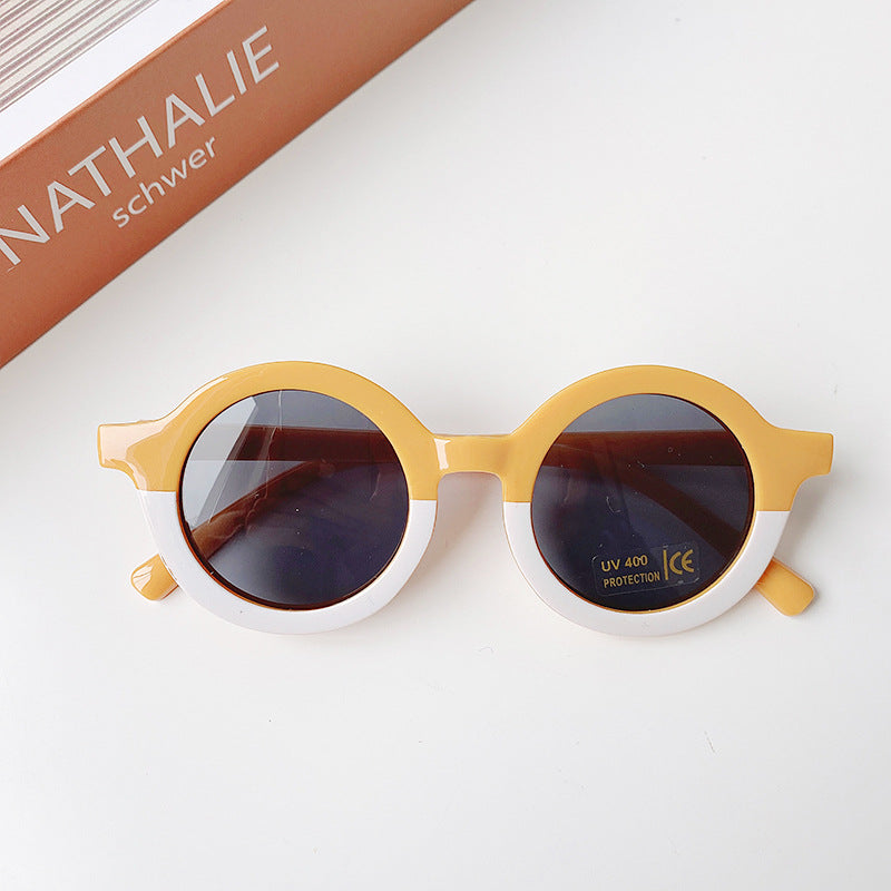 Teeny Baby Toddler Round Sunglasses - Mustard Snow UV400 CE