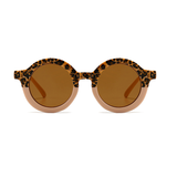 Teeny Peach Leopard Baby Toddler Round Sunglasses UVA400 CE