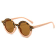 Teeny Baby Toddler Round Sunglasses - Peach Leopard