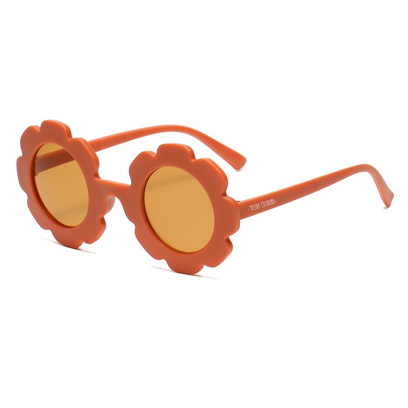 Teeny Burnt Orange Baby Toddler Floral Sunglasses