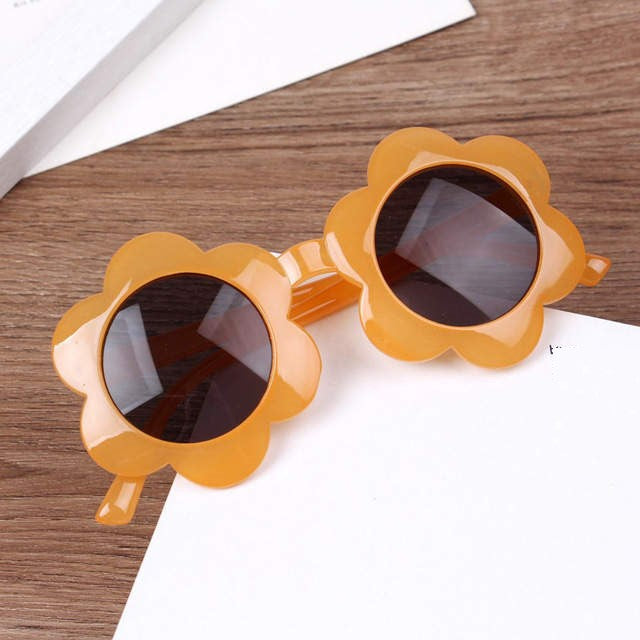 Teeny Baby Toddler Daisy Floral Sunglasses - Orange