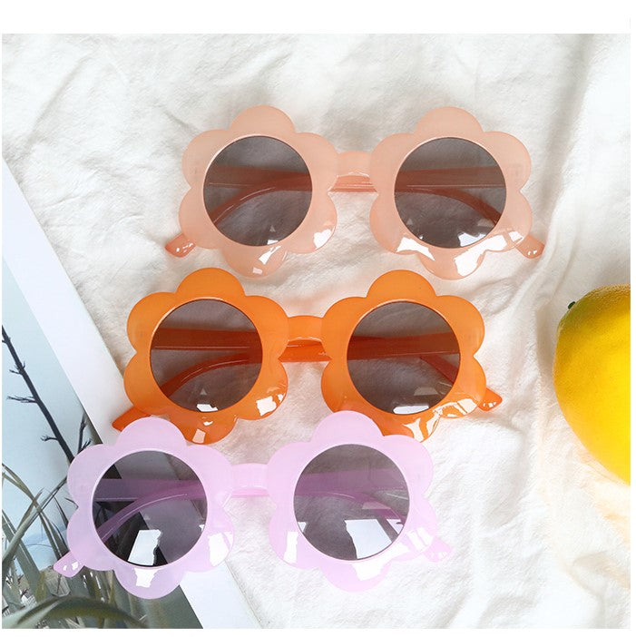 Teeny Baby Toddler Daisy Floral Sunglasses Pink Orange Brown