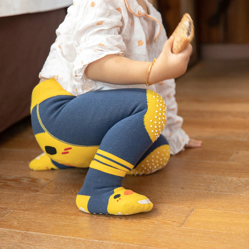 Teeny Bumbo Baby Toddler Crawls With Grip Socks - Blue Duckie