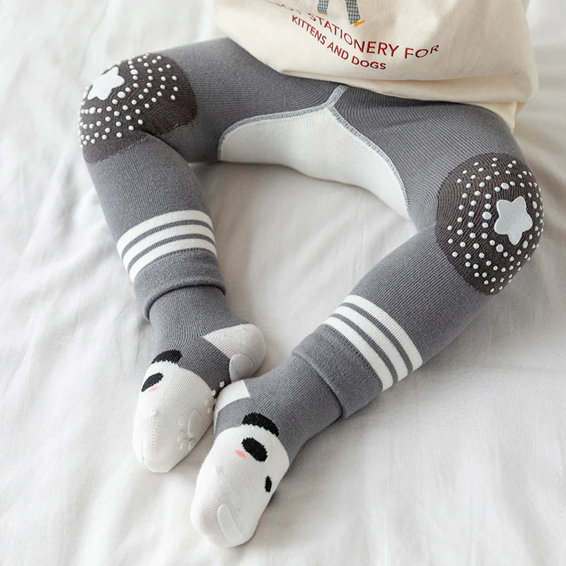 Teeny Bumbo Baby Toddler Crawls With Grip Socks - Panda