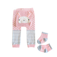 Teeny Bumbo Baby Toddler Leggings With Grip Socks - Pink Bunny