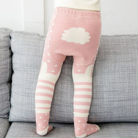 Teeny Bumbo Baby Toddler Leggings With Grip Socks - Pink Cloud Back