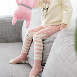 Teeny Bumbo Baby Toddler Leggings With Grip Socks - Pink Cloud Side Legs