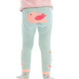 Teeny Bumbo Baby Toddler Leggings With Grip Socks - Teal Birdy Legs