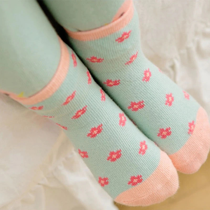 Teeny Bumbo Baby Toddler Leggings With Grip Socks - Teal Birdy legs