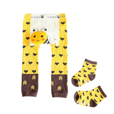 Teeny Bumbo Baby Toddler Leggings With Grip Socks - Yellow Bee