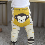 Teeny Bumbo Baby Toddler Leggings With Grip Socks - Yellow Monkey Back