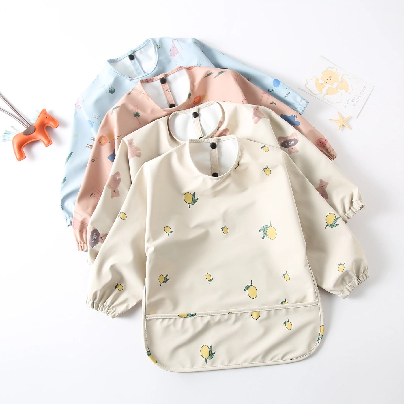 Baby Toddler Teeny Baby Long Sleeve Waterproof Apron Smock Bibs