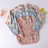 Baby Toddler Teeny Baby Long Sleeve Waterproof Apron Smock Bibs Rainbow Zoo Fruits Sea Creatures