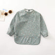 Teeny Baby Long Sleeve Waterproof Apron Smock Bib - Sage Dots