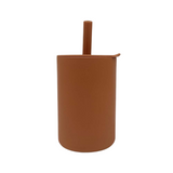 Silicone Non-spill Tall Straw Cup - Spiced Pumpkin freeshipping - -Teeny Cherubs-