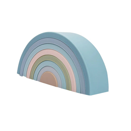 Montessori Silicone Rainbow Stacking Toy - Blue