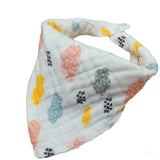 Handmade Baby Bandana White Muslin Dribble Bib - Clouds