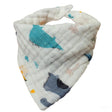Handmade Baby Bandana White Muslin Dribble Bib - Dinosaurs