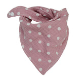 Handmade Baby Bandana Cotton Muslin Dribble Bib - Dusty Pink