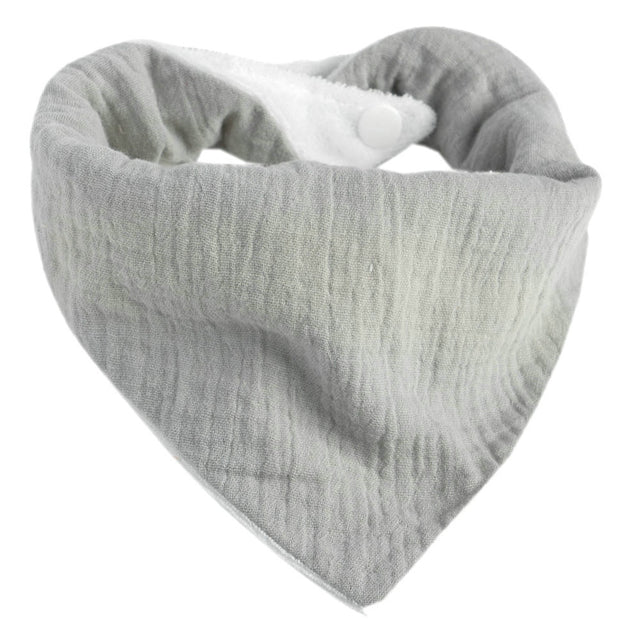 Handmade Baby Bandana Cotton Muslin Dribble Bib - Light Grey freeshipping - -Teeny Cherubs-