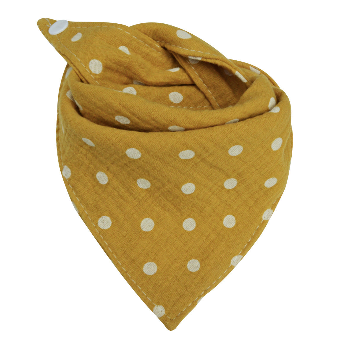 Handmade Baby Bandana Cotton Muslin Dribble Bib - Mustard