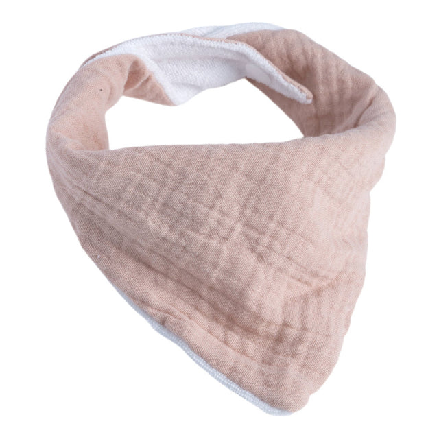 Handmade Baby Bandana Cotton Muslin Dribble Bib - Khaki