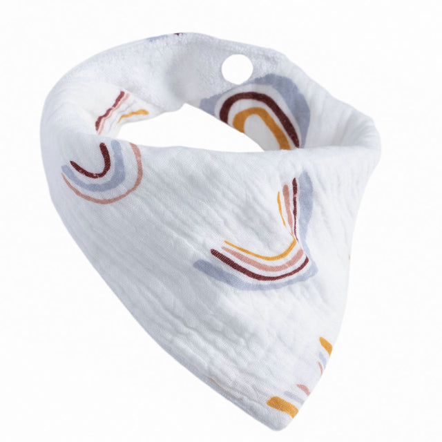 Handmade Baby Bandana Cotton Muslin Dribble Bib - Rainbow