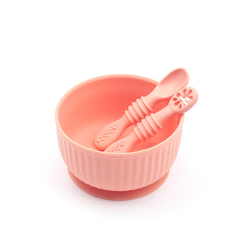 Silicone Baby Toddler Ramekin Suction Bowl Starter Set - Pink