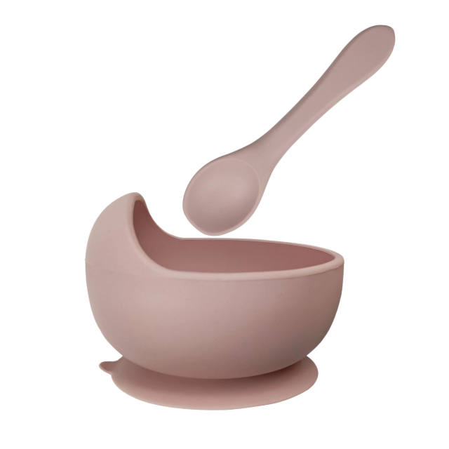 Silicone Baby Suction Bowl - Dusty Pink