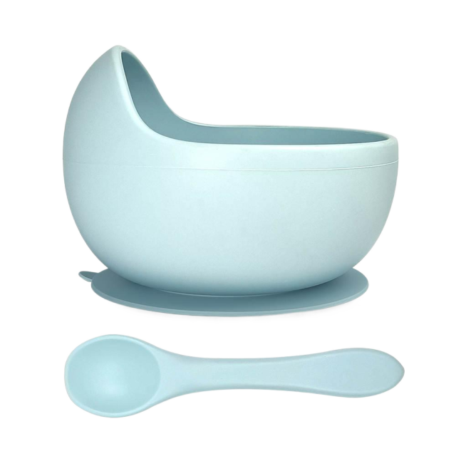 Silicone Baby Suction Bowl - Light Blue