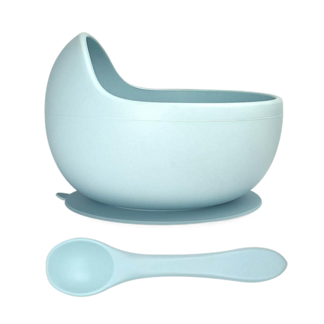 Silicone Baby Suction Bowl - Light Blue