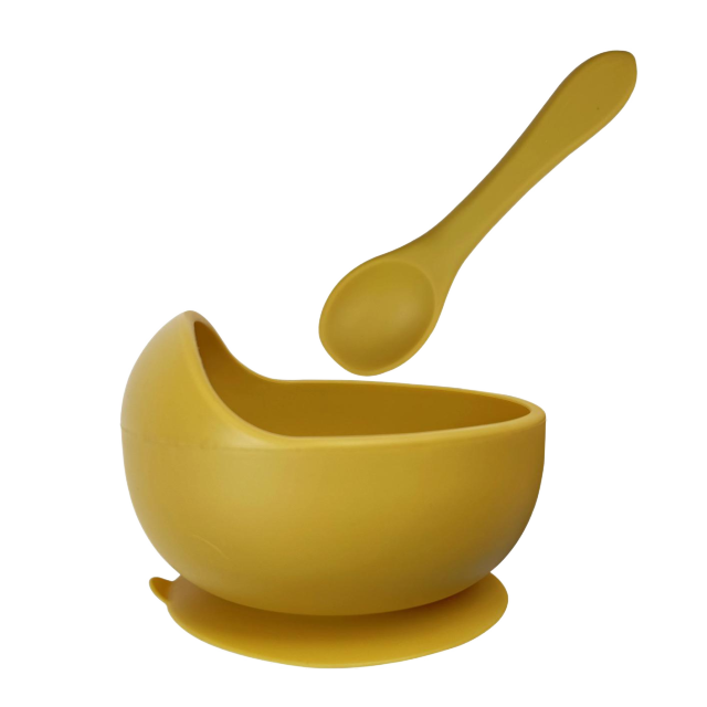 Silicone Baby Suction Bowl - Mustard