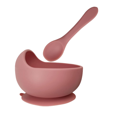 Silicone Baby Suction Bowl - Powder Rose
