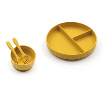Silicone Baby Dinnerware Set 4pcs - Mustard Yellow