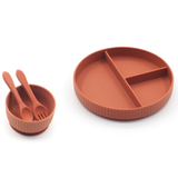 Silicone Baby Toddler Ramekin Dinnerware Set 4pcs - Raw Sienna