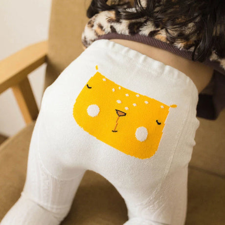 Girl Wearing White Teeny Bumbo Baby Toddler Cotton Tights