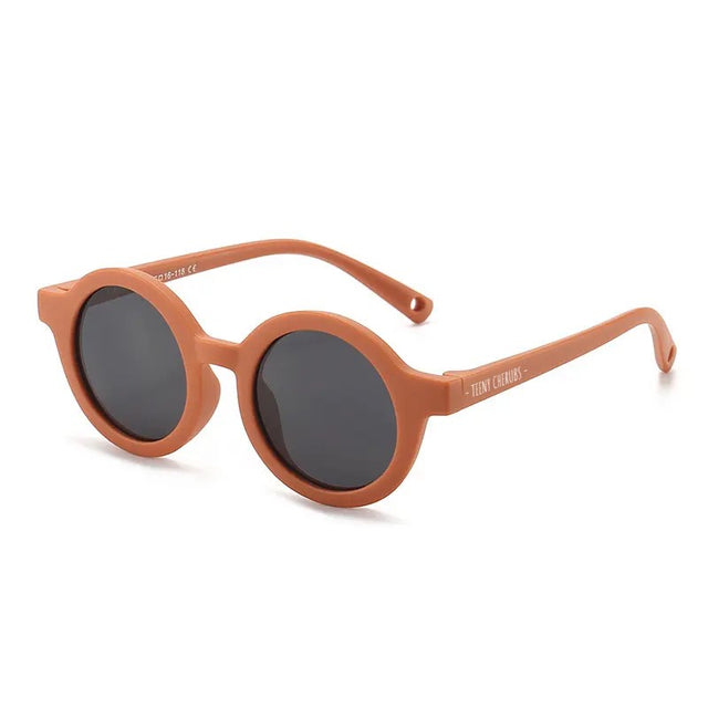 Teeny Baby Polarized Round Sunglasses With Strap - Spiced Pumpkin