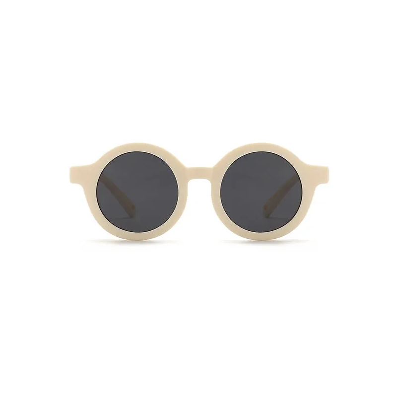 Teeny Baby Polarized Round Sunglasses With Strap - Beige