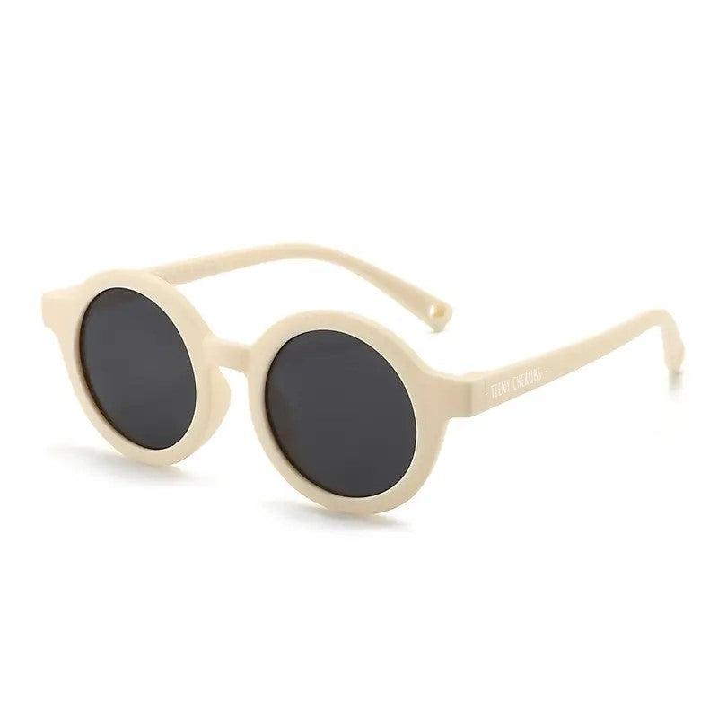 Teeny Baby Polarized Round Sunglasses With Strap - Beige