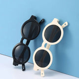 Teeny Baby Polarized Round Sunglasses With Strap - Beige Black