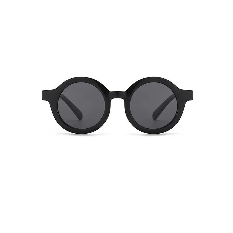 Teeny Baby Polarized Round Sunglasses With Strap - Black