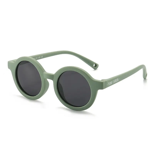 Teeny Baby Polarized Round Sunglasses With Strap - Jade