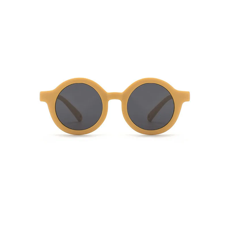 Teeny Baby Polarized Round Sunglasses With Strap - Mustard